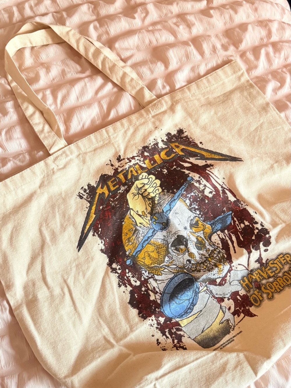 Graphic Canvas Tote Bag - Cream